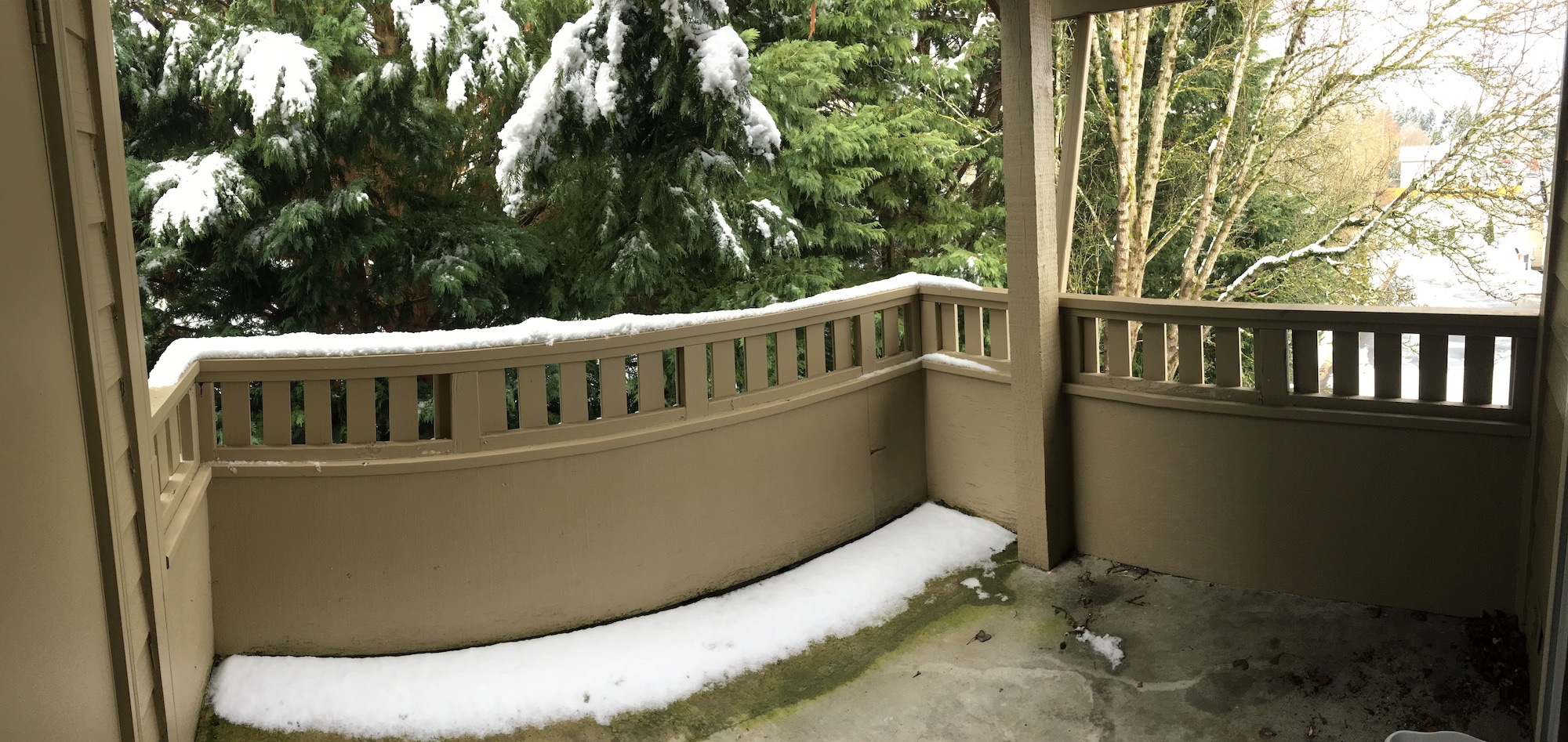 snow patio pacific northwest