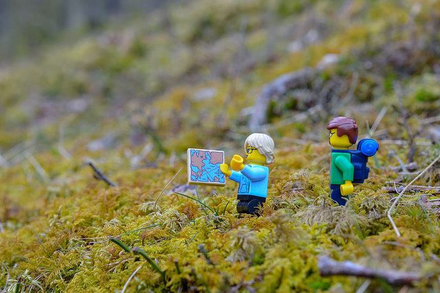 LEGO figures hiking in the Lake District