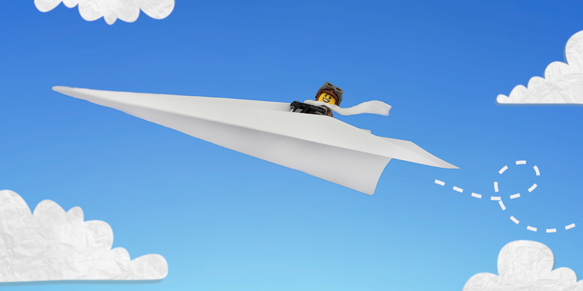 LEGO paper airplane pilot by James Garcia