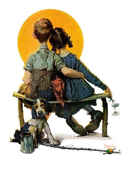Little Spooners Norman Rockwell painting
