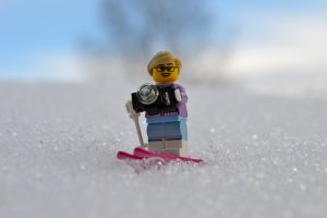 LEGO figure skiing in Sweden