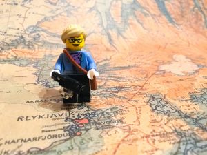 LEGO on a map of Iceland