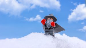 lego gandalf lord of the rings boxing gloves snow by james garcia