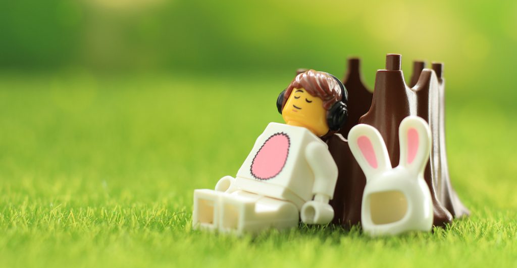 LEGO Easter bunny asleep by James Garcia