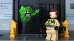 LEGO Ghostbuster and Slimer by James Garcia