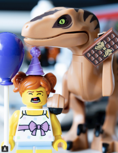 Winner: @minifigureshoarder - Bringing a Velociraptor to a kids birthday party might not be the best idea