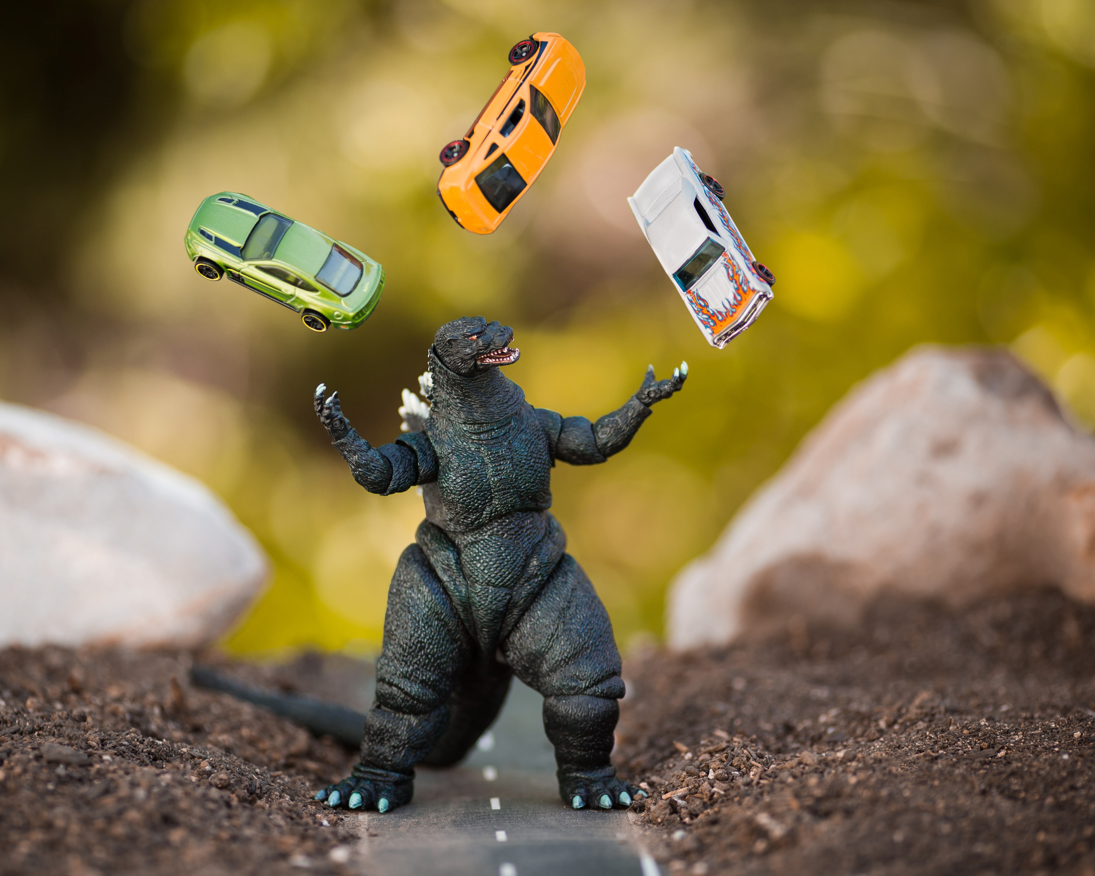 godzilla toy car