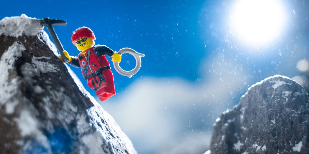lego mountain climber minifigure toy photography by James Garcia