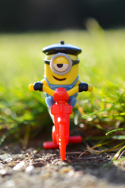 Minion on a bike.