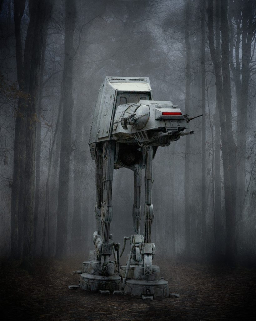 model AT-AT in the woods