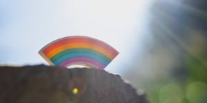 LEGO rainbow in the sunshine