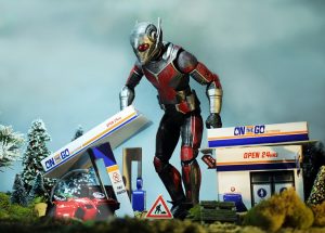 Marvel Legends Civil War Ant-Man / Giant-Man figure at Maisto gas station