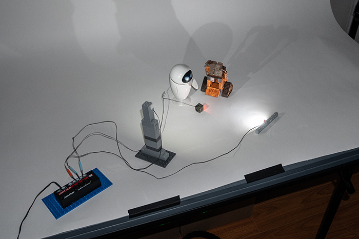 BTS of the shooting surface and placement of individual LEDs and controller for second reference photo.