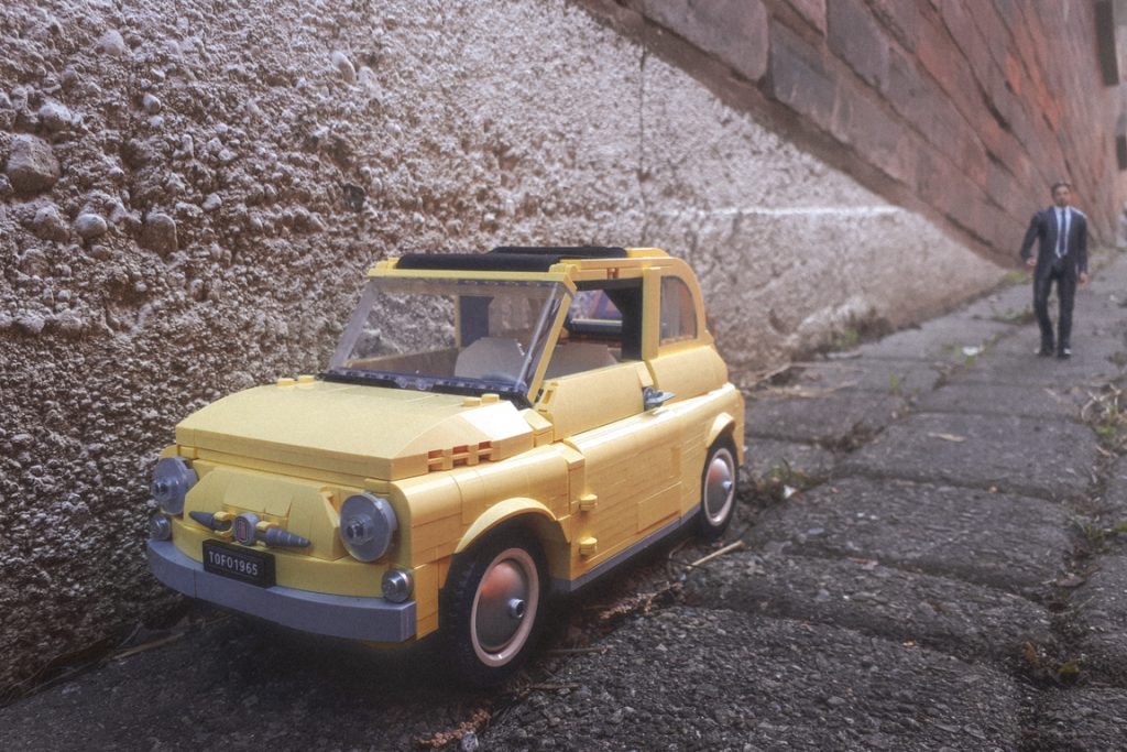 LEGO Fiat 500 parked