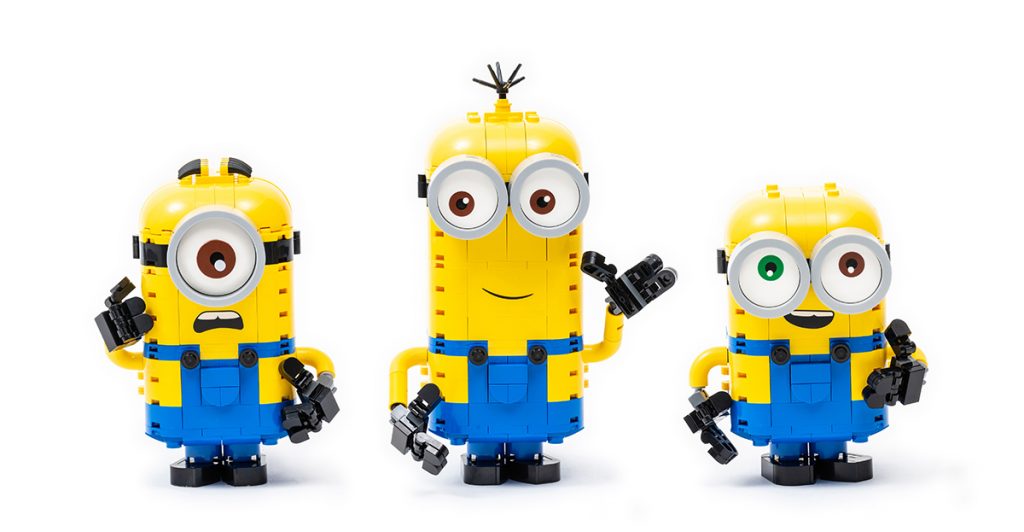 Three brick-built minions