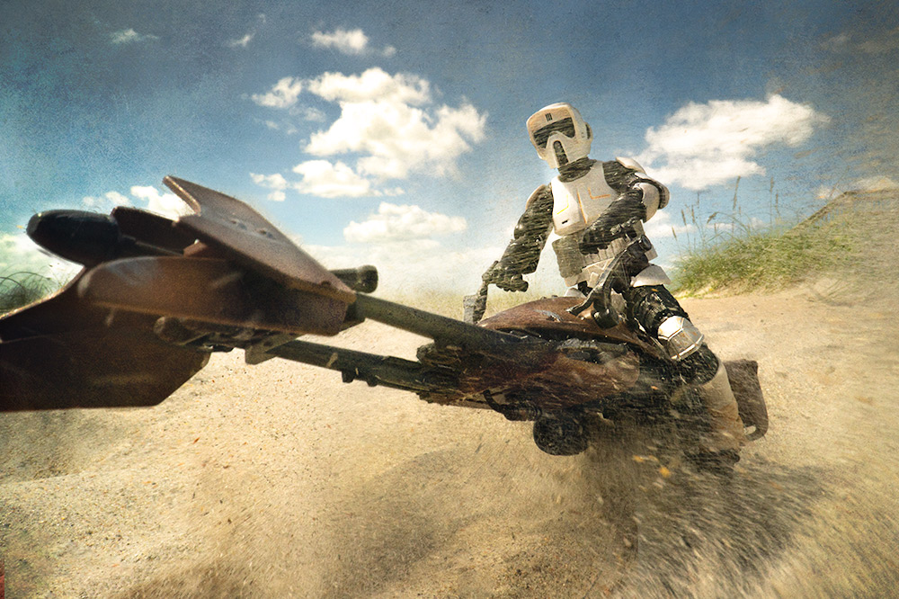 Speeder bike in the sand
