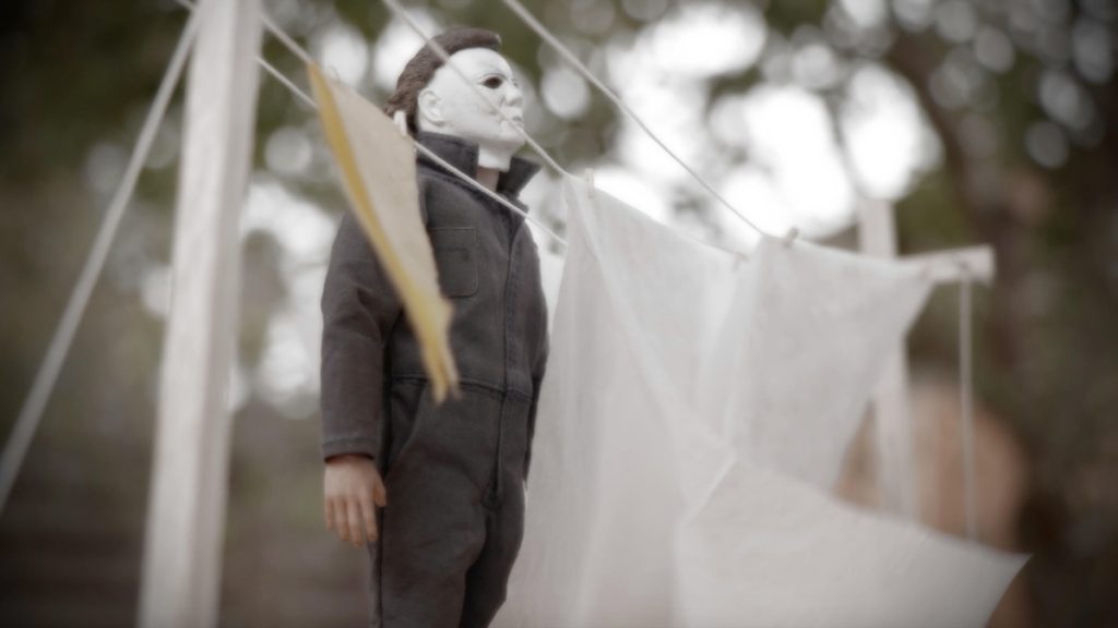 Michael Myers action figure clothesline scene by @russ_berrie Larry Cheung