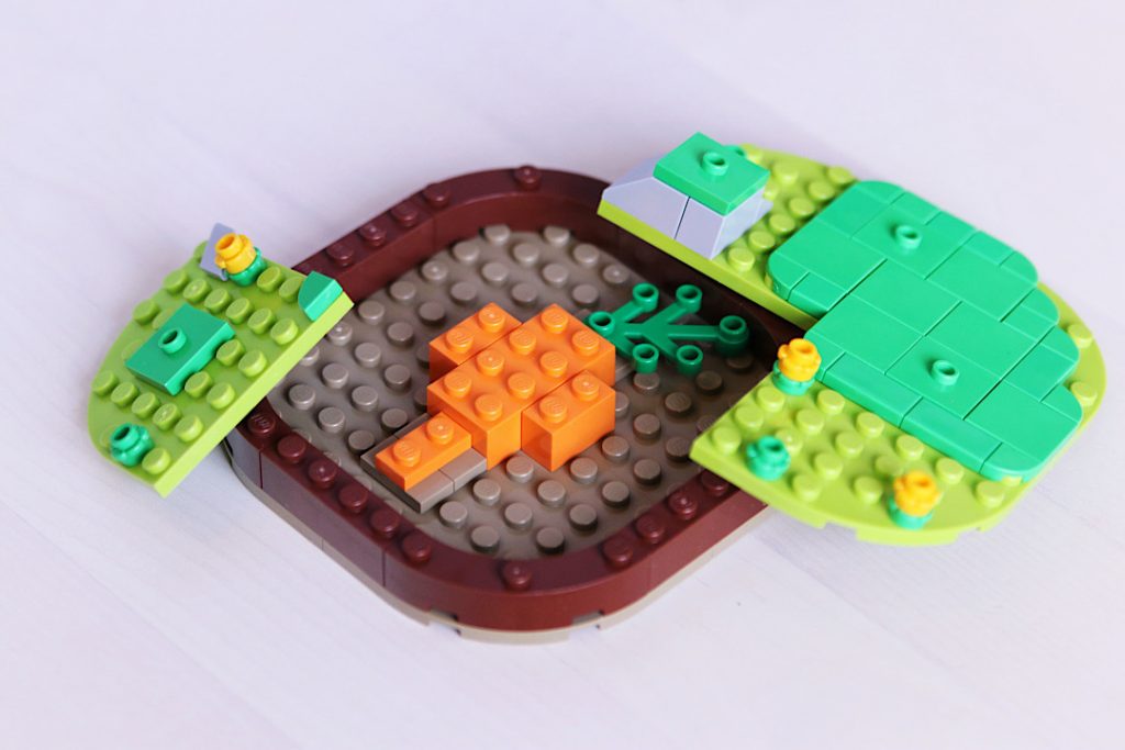 LEGO brick built meadow and carrot