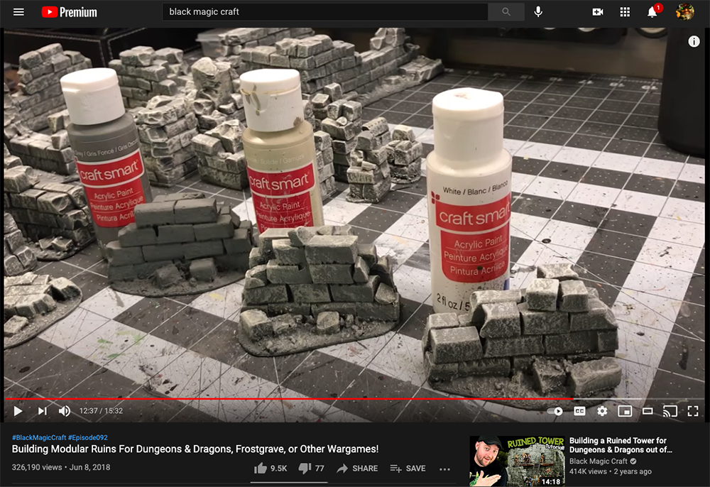 Video screen shot from Black Magic Craft making bricks