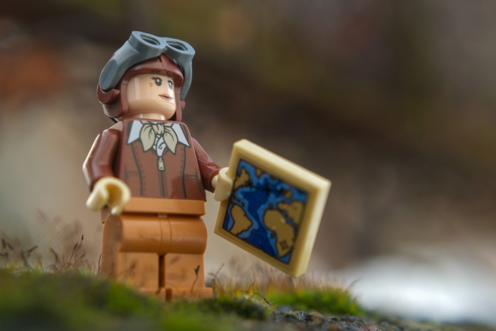 LEGO minifigure of Amelia Earhart