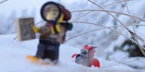 LEGO minifigures in snow
