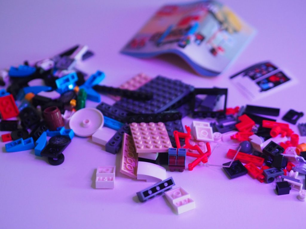 A pile of LEGO bricks and pieces