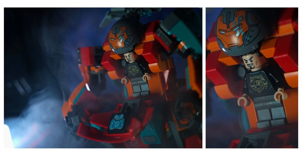 LEGO Sakaarian Iron Man mech and Tony Stark minifigure