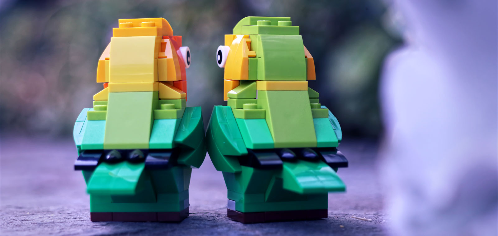 LEGO brick-built lovebirds from 40522 set