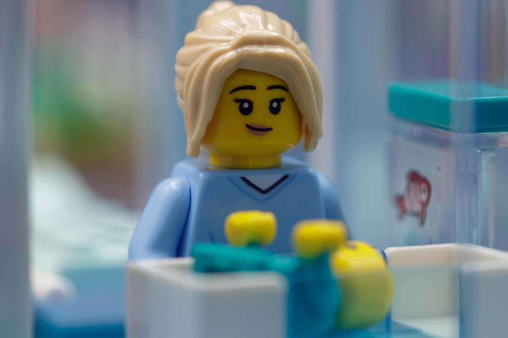 Close-up of LEGO Maternity Ward minifigure