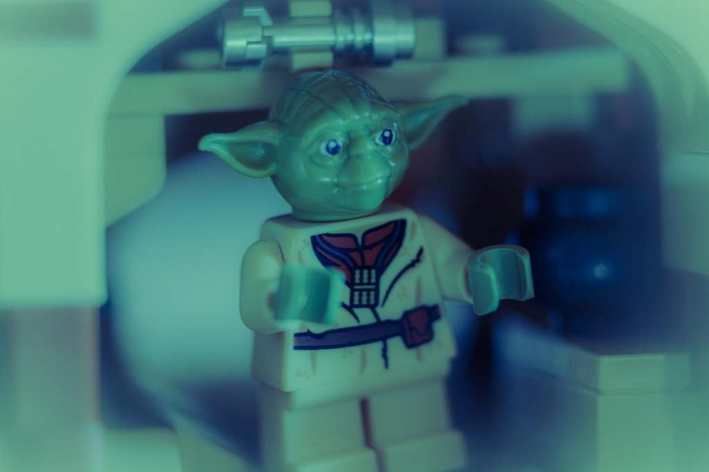LEGO Yoda minifigure.