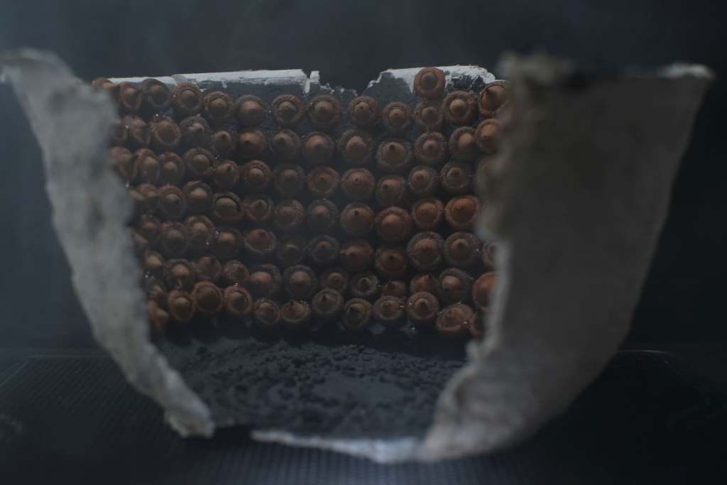 a Core Chamber from Event Horizon diorama, made from papier mache and unripe acorns