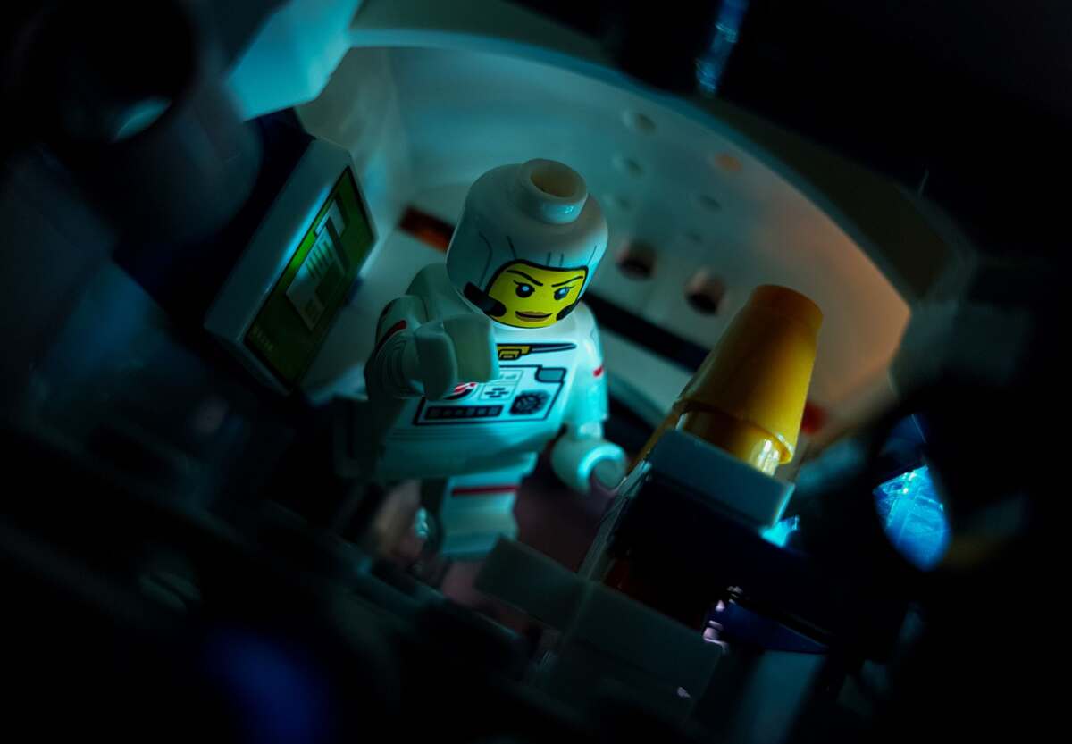 LEGO CMF 26 series spacewalking astronaut minifigure inside space station