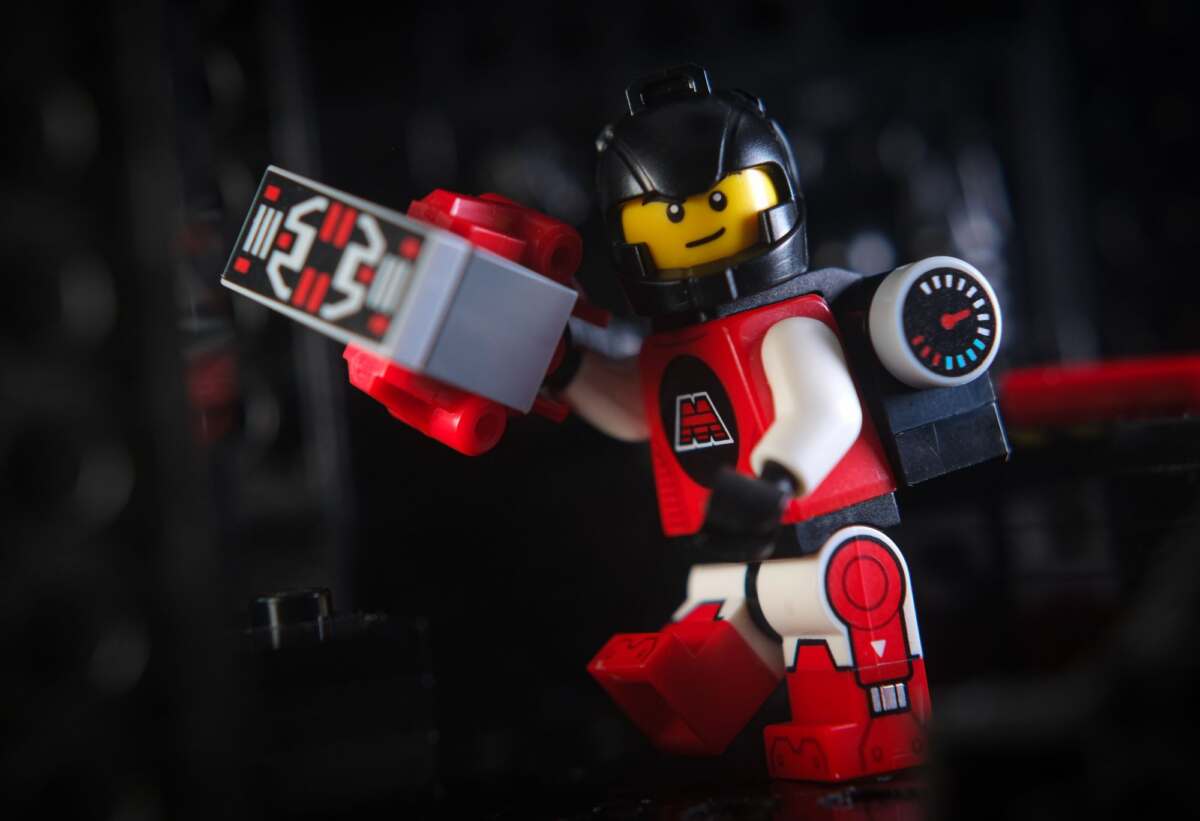 LEGO CMF 26 series M-Tron powerlifter minifigure
