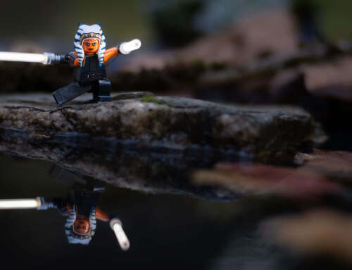 Photographing toys outdoors