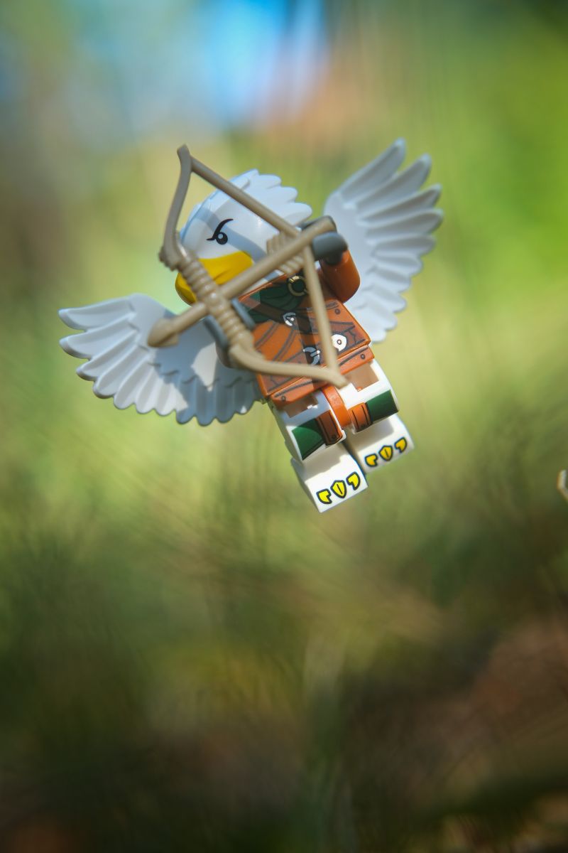 LEGO Aarakocra Ranger flying with bow