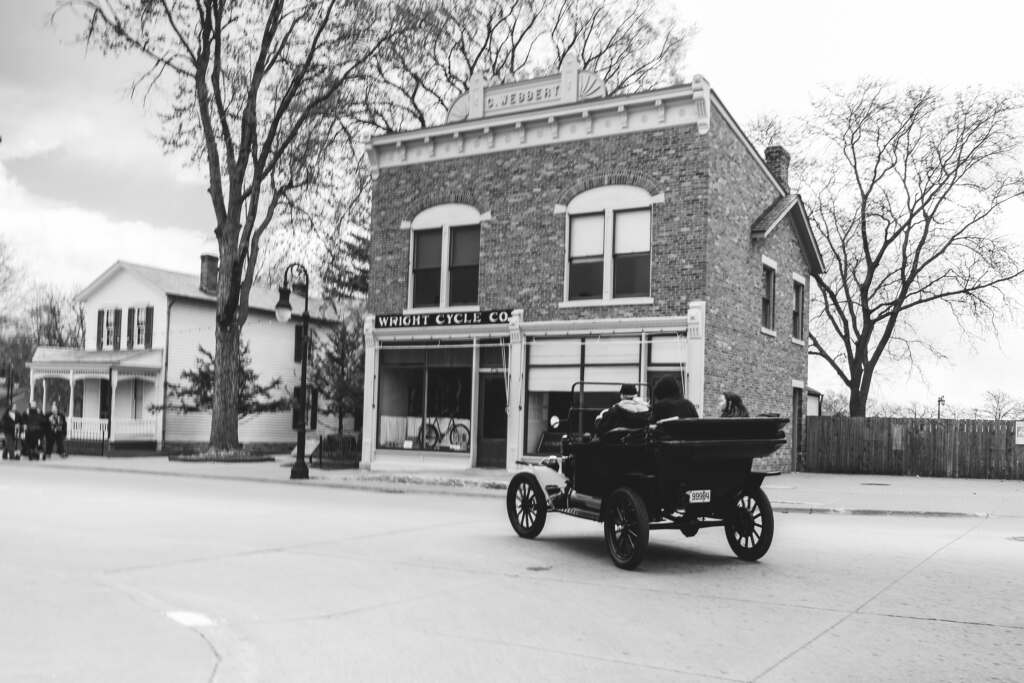 Actual Model T in front of The Wright Brothers Shop